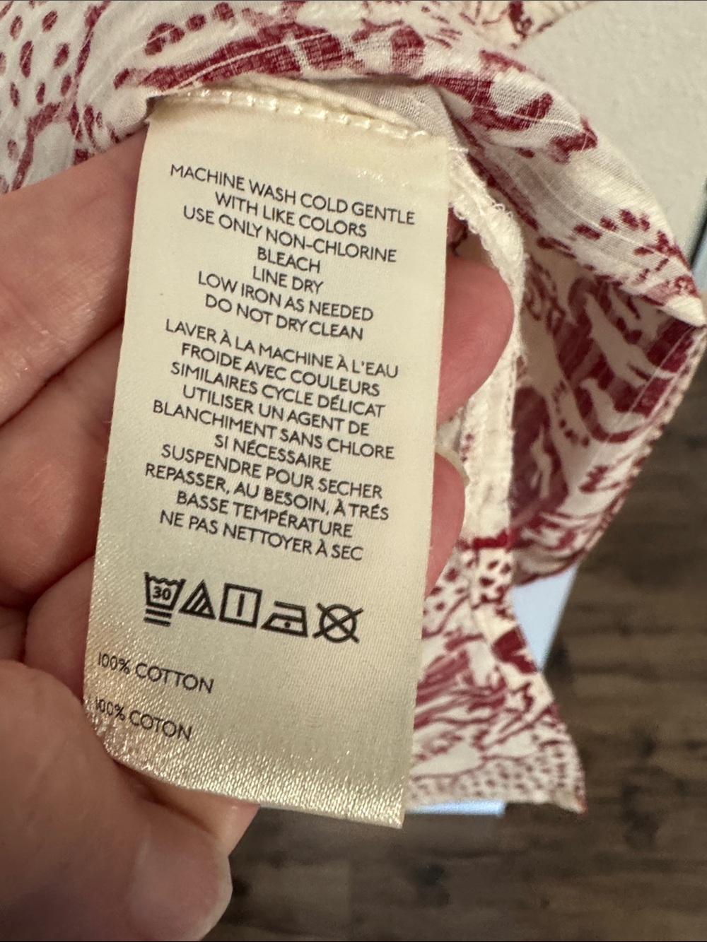 NWT Pilcro Cream Blouse with Burgundy Floral Bohemian Cotton Blouse Sz M - Picture 4 of 6